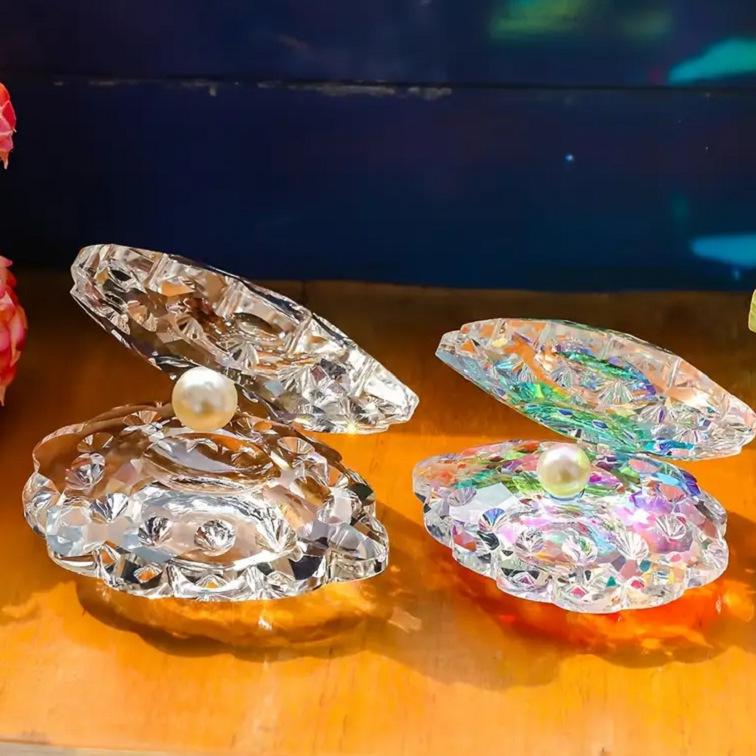 Şeffaf Kristal Midye İnci Kabukları Doğum Günü Hediyesi Ev Ofis Kristal El Sanatları Süsler