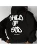 Unisex Autumn of God Psalm 23 Faith Slogan Graphic Print Hoodie Casual Long Sleeve Pullover Top for Daily Wear