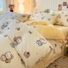 Winter Milk Fleece Bedding Set Coral Thick Sheet Duvet Cover Student Dorm