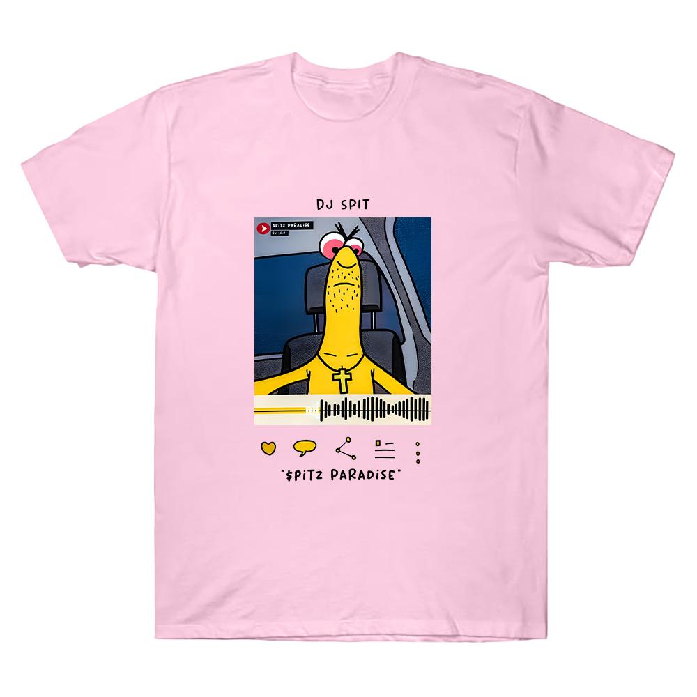 DJ Spit Tshirt with Smiling Friend Pattern 2025 Summer Mens  Womens Casual Fashion Soft and Comfortable Pure Cotton Tshirt M