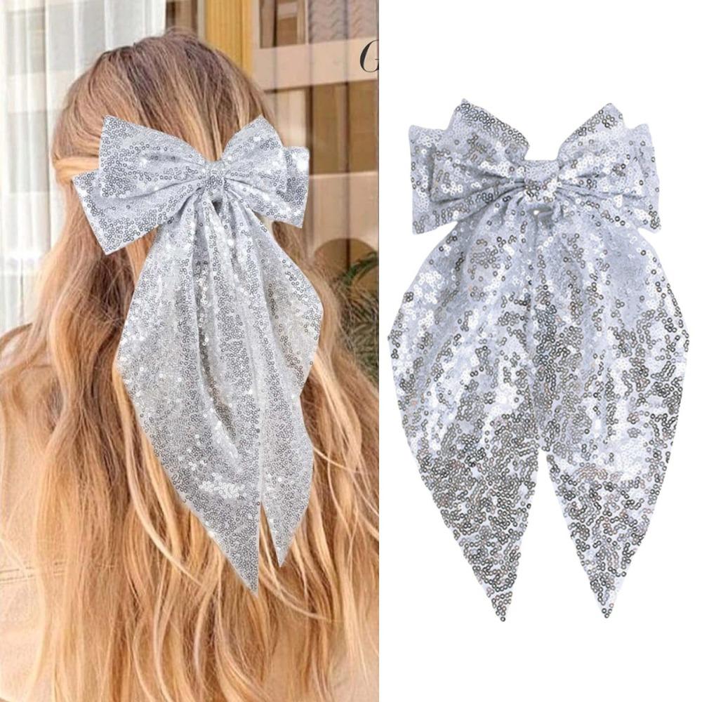 Big Bows Sequin Bow Hair Clip Handmade Bowknot Hair Accessories Party Accessories