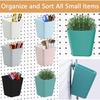 6Pack Pegboard Cups, Large Pegboard Bins with Hooks, Square Box Shape Pegboard Cup Holder Accessories for Garage Office Craft Room DIY Tools Playroom