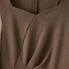 Elegant Ruched A-Line Long-Sleeve Dress