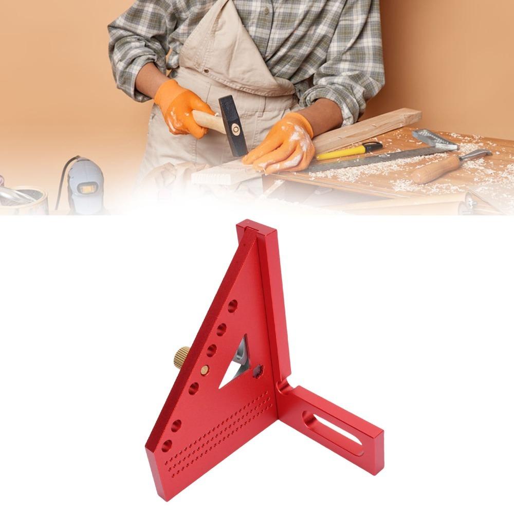 Red and Gray Multi Angle Ruler Aluminum Alloy Drawing Line Ruler Carpenter Square Engineering