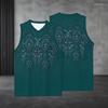 Men s Plus Size V Neck Sleeveless Printed Tank Top Black Mandala Pattern Straight Hem