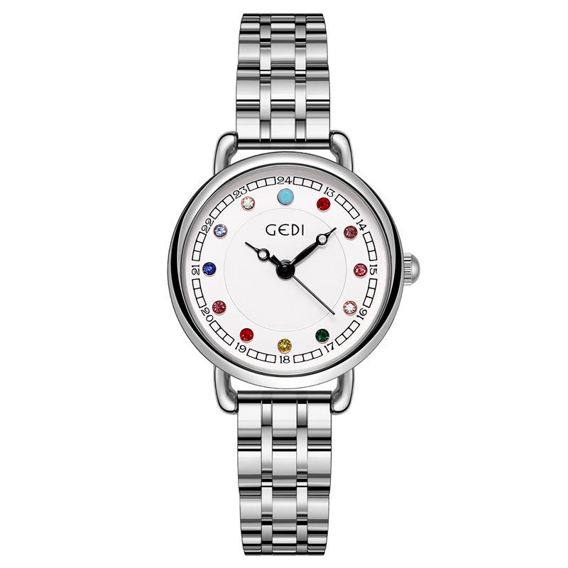 Niche Women S High-Value Steel Belt Watch, Small And Light Luxury Birthstone Women S Watch, Waterproof Fashion Quartz Watch