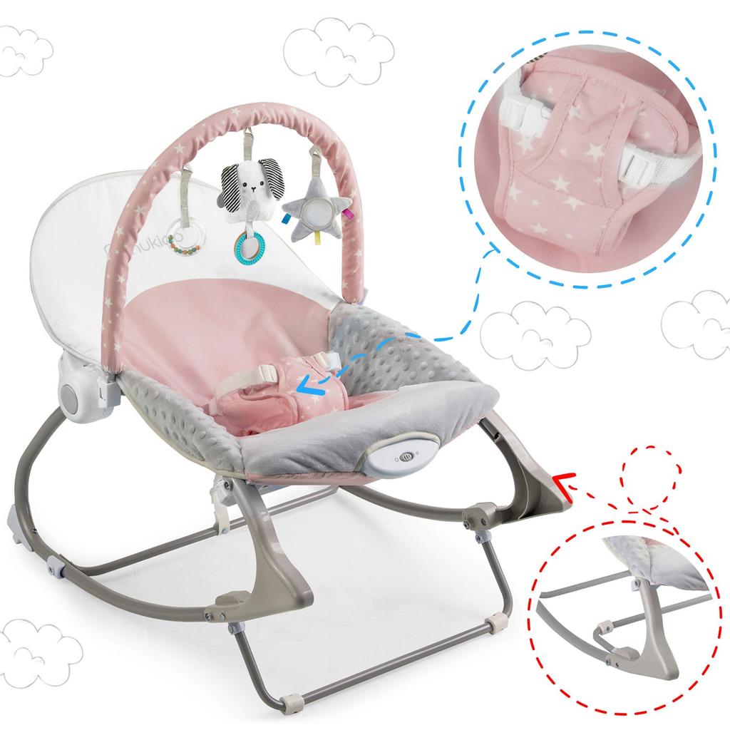 Nukido Rocker Bouncer with Vibration - Pink