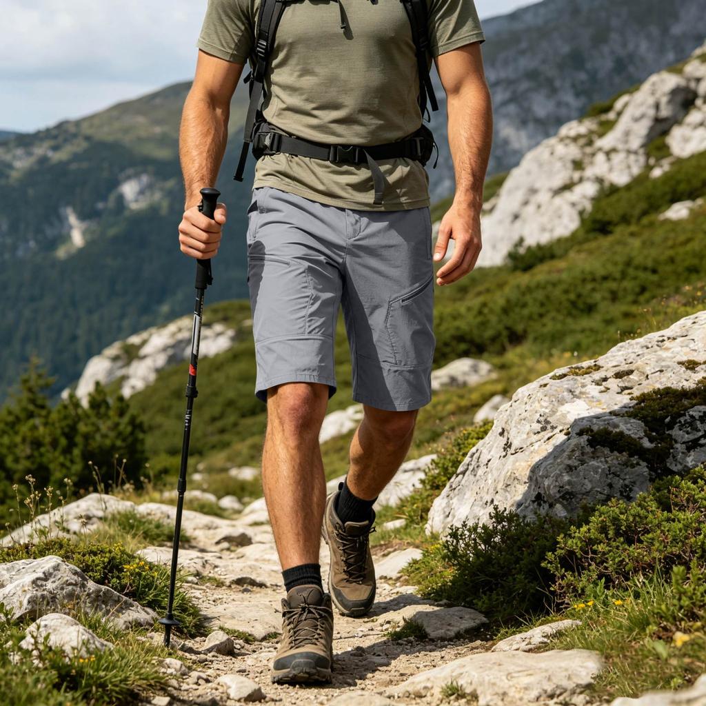 Men's Lightweight Quick Dry Cargo Shorts Summer Breathable Stretch Waistband Multi Pocket Casual Outdoor Shorts