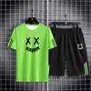 Men's Summer Sports Suit Round Neck Short Sleeved T-shirt Five Quarter Shorts Slim Fit Fashion Two-piece Set Men's Clothing