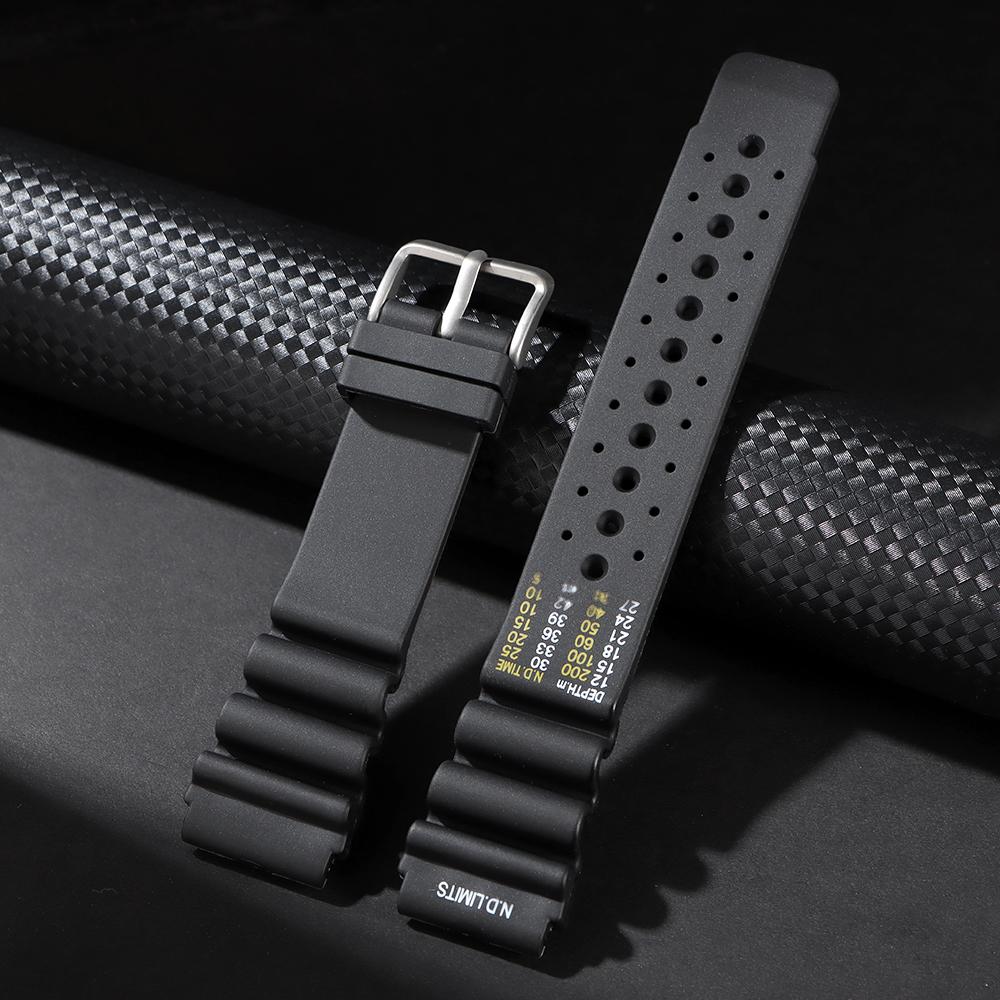 Rubber Watch Strap 20mm 22mm 24mm ND Limits Diver Sport Watchband for Seiko for Citizen for Promaster for Water Ghost Bracelet