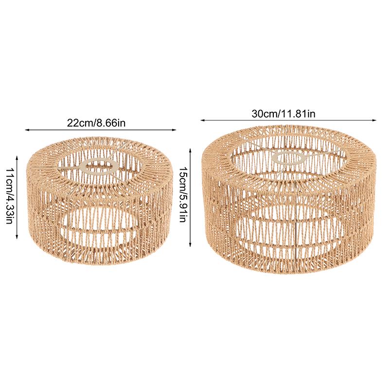Woven Paper Rope Pendant Lampshade – Natural Bulb Guard & Chandelier Shade for Restaurant, Teahouse & Living Room Lighting Decor