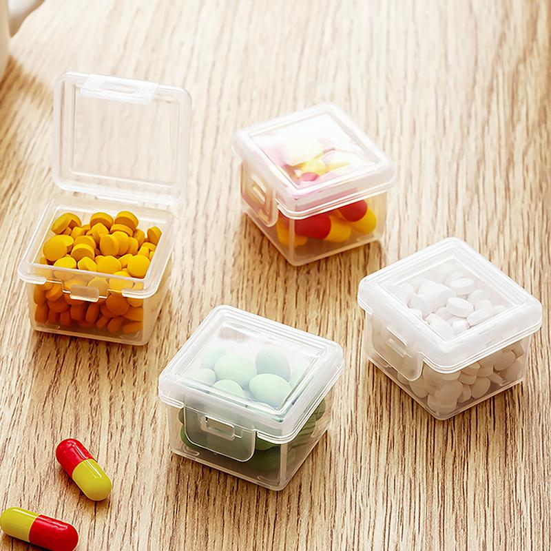 Portable Medicine Storage Box, Plastic Desktop Medicine Storage Box With Lid, Mini Household Medicine Box