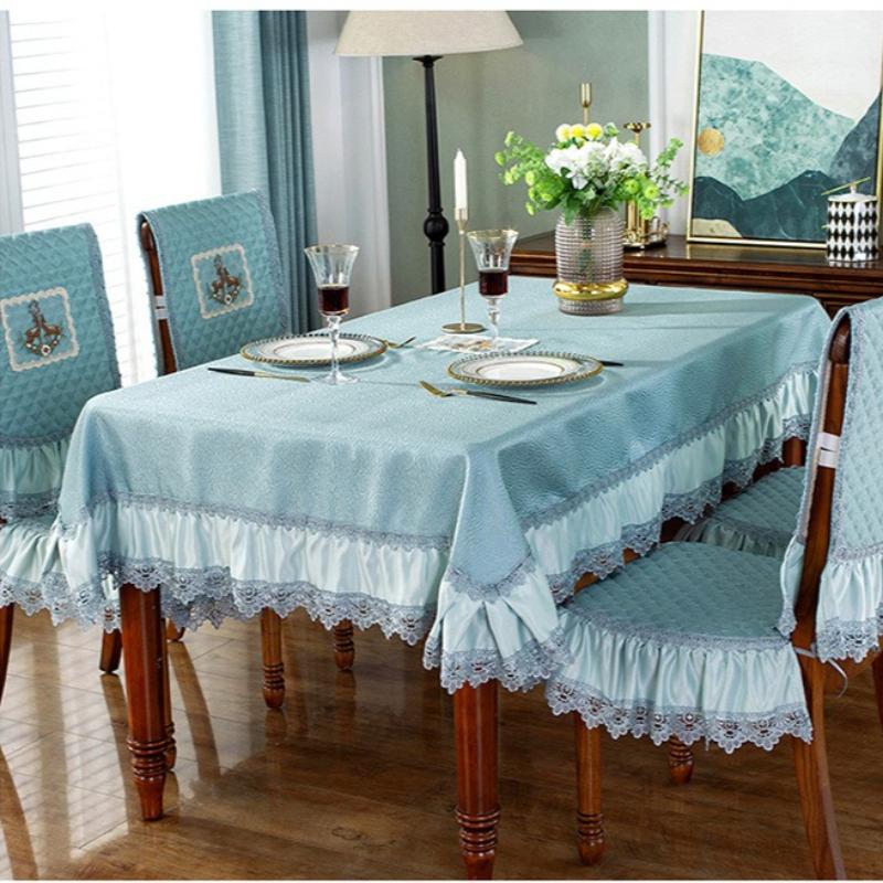 Modern Minimalist Style All Season Universal Chair Covers Quilted Embroidery Anti Slip Thick Stool Protect Pad European Lace Tablecloth Home Decorat