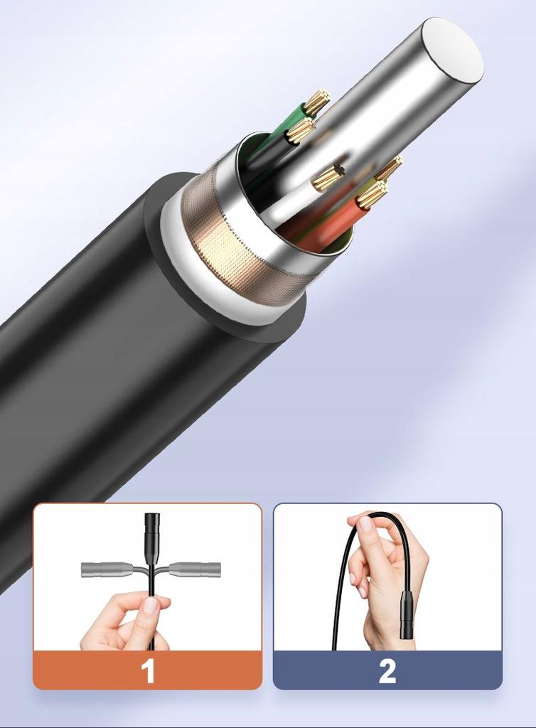 INSPECTION CAMERA ENDOSCOPE 5m CABLE PROBE 2.7cm 8.5mm 8LED HD ZOOM IP67