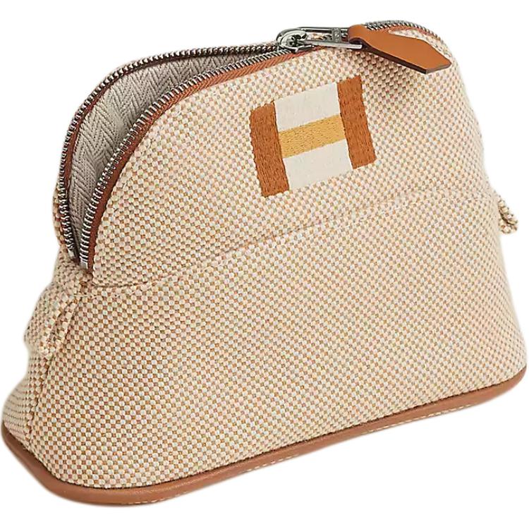 Hermes Bolide Casaque 16 Silver Buckle Cotton Travel Storage Bag Unisex bags Gold H103970M06 Box Included