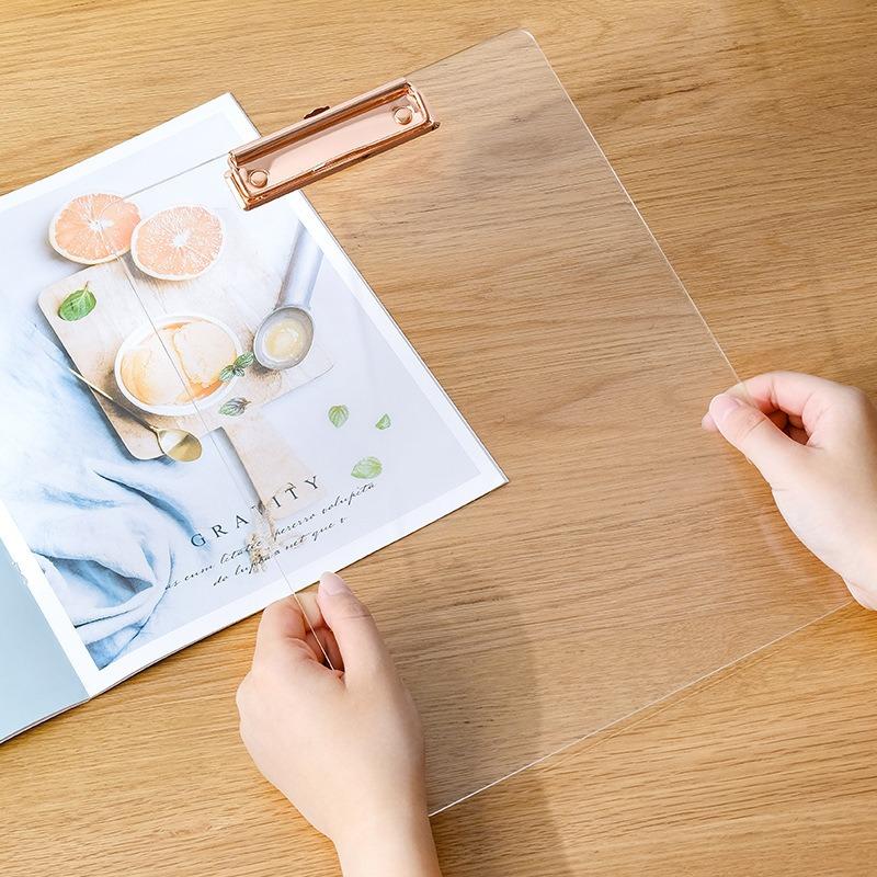 The Thickened Acrylic Transparent Board Clamp Writing Pad Is Convenient for File Storage and Organization