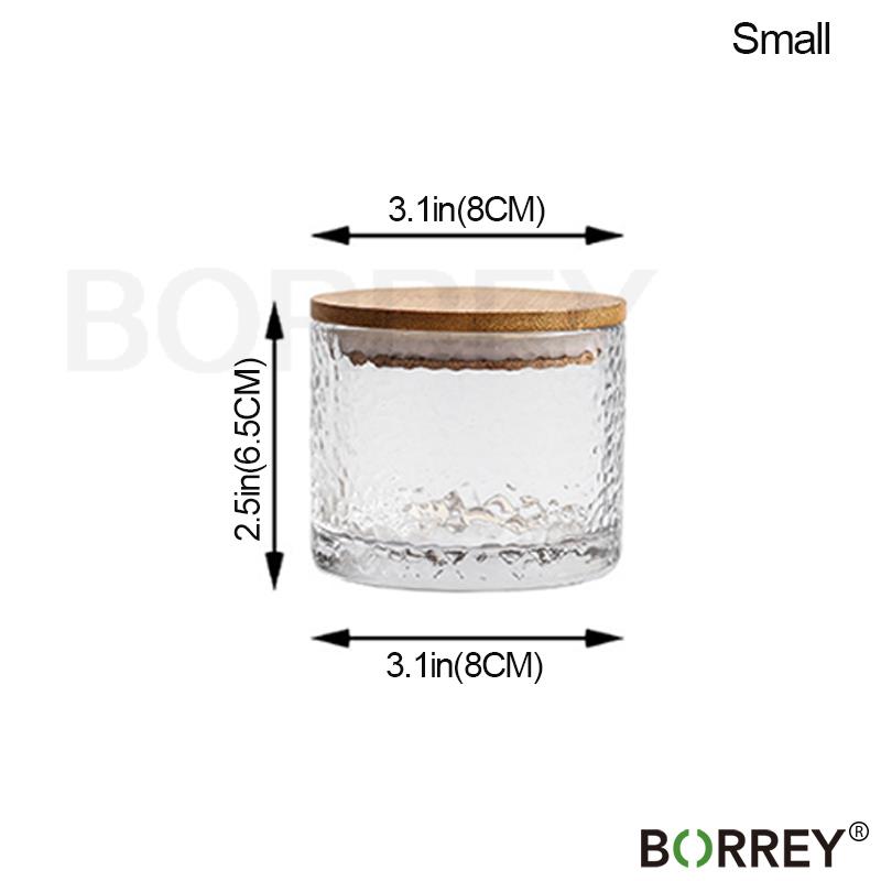 Банка для хранения из кованого стекла BORREY, герметичные банки с крышкой, бутылки, банки для специй, бутылка для хранения кофе, сладкая коробка для чая, кухонная банка Small