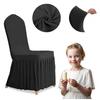 Premium Black Banquet Chair Cover With Ruffles