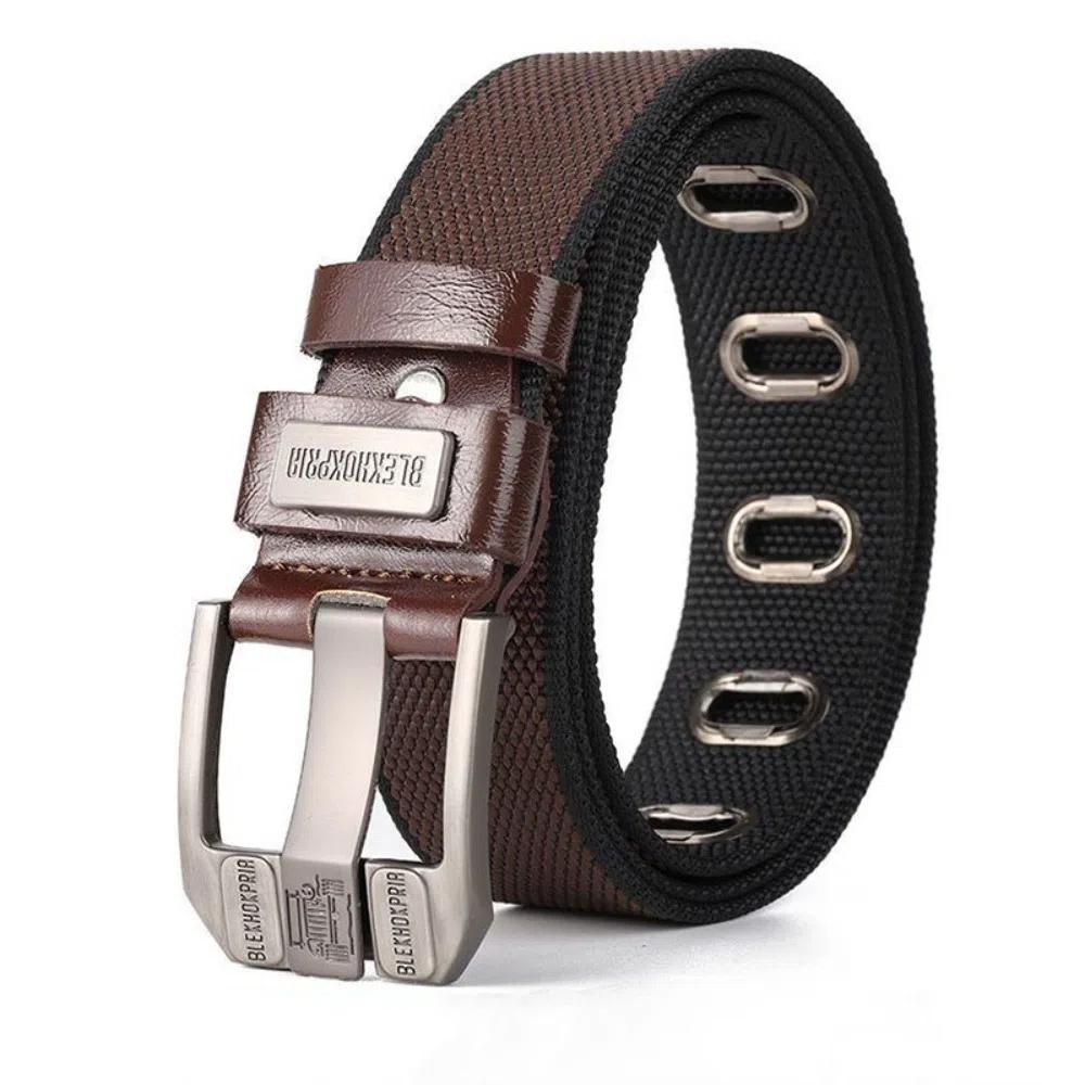 Fashion Nylon Waistband Belt Metal Buckle Gift Men's Belt Alloy Needle Buckle Decorative Belt