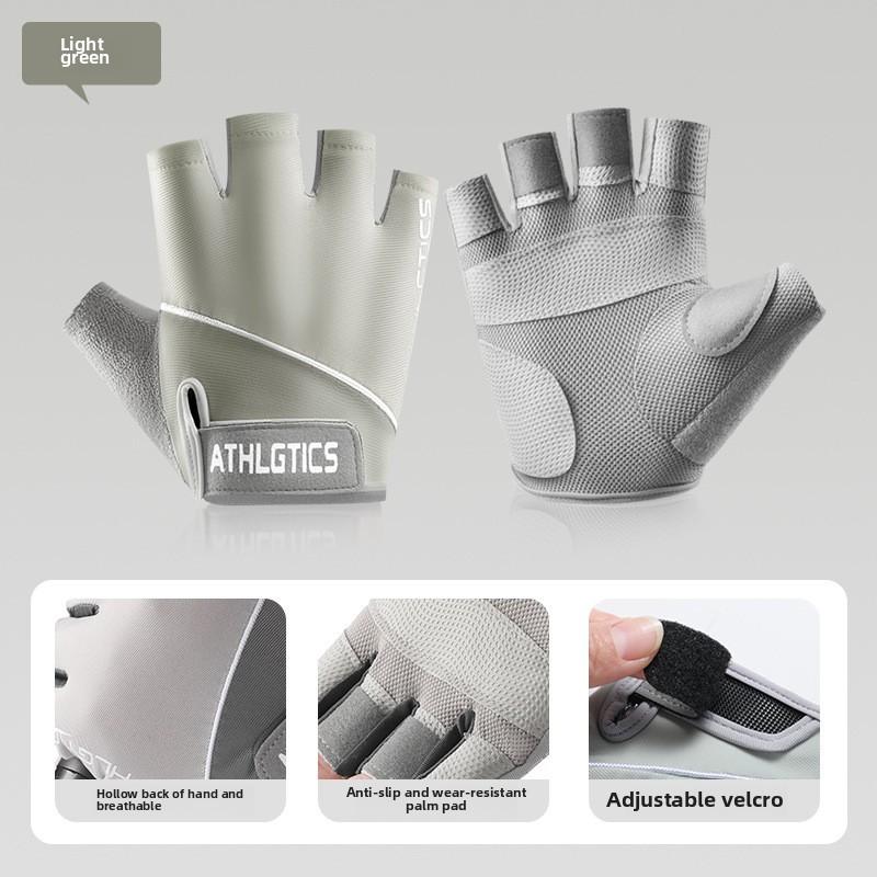 

1 пара дышащих перчаток для велоспорта, перчатки для тренировок в спортзале для мужчин и женщин, перчатки без пальцев для поднятия тяжестей, тренировок, фитнеса M светло-зеленый