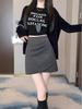 Chic Plaid Woolen A-Line High-Waisted Skirt: Stylish, Slimming, and Versatile for Autumn/Winter