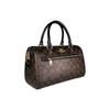 COACH Rowan Coated Canvas With Smooth Leather Boston Bag, Handbag, Shoulder Bag, Crossbody Bag Large Women's Dark Brown 83607-IMAA8