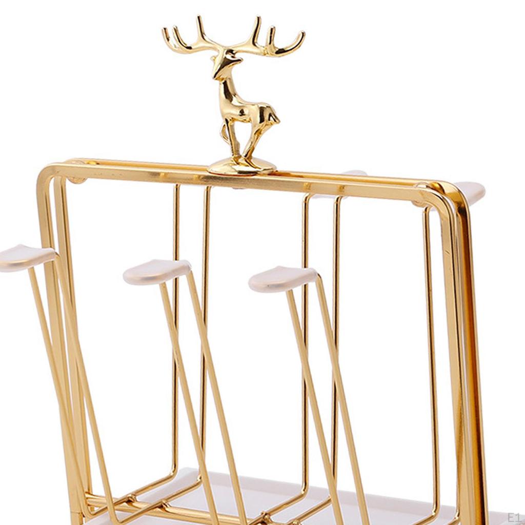 Coffee Mug Holder 6 Hook for Counter Tabletop Display Rack