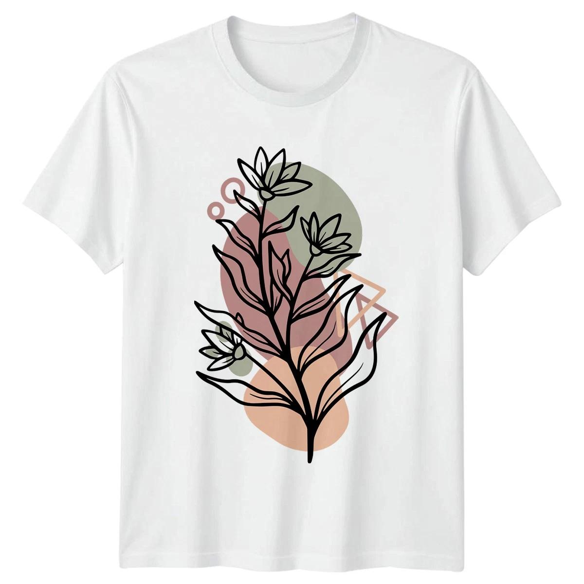 Abstract Boho Botanical Flower Line Womens Botanical Nature Gift For Her XXXL