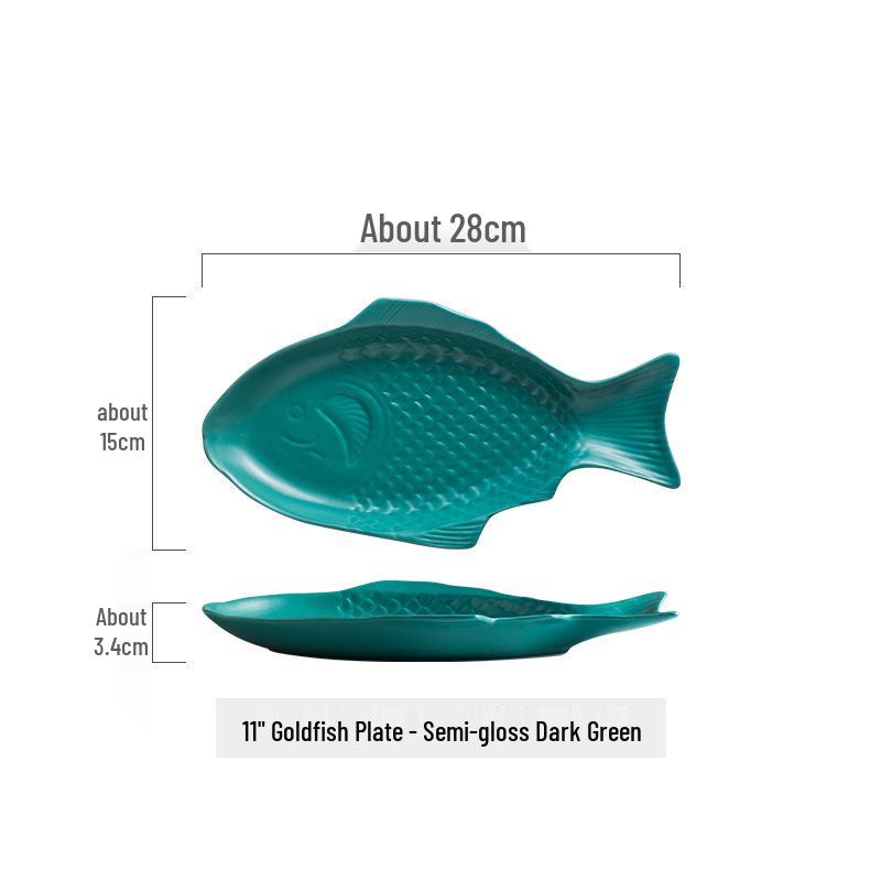 Nordic Style Ceramic Fish Plate for Breakfast & Western Cuisine