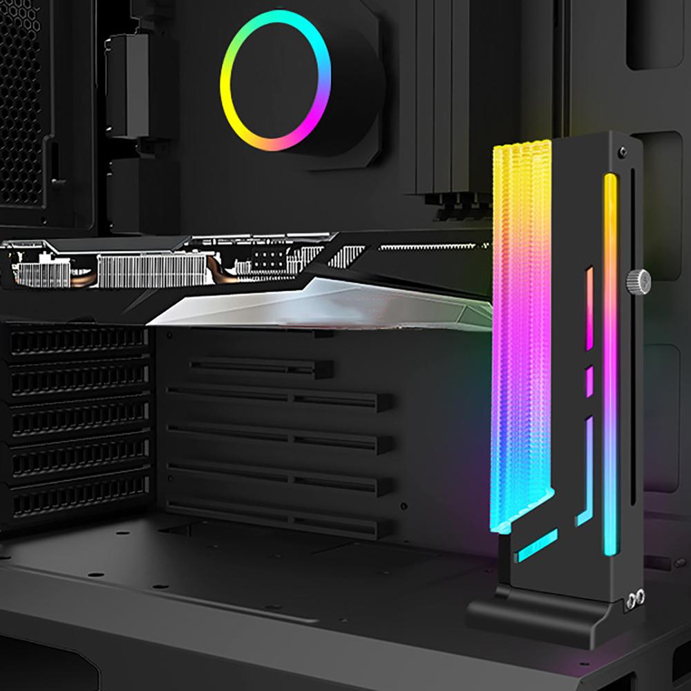 RGB GPU Holder Video Card Holder, GPU Riser RGB GPU Holder 5V  RGB Graphics Card Bracket Adjustable