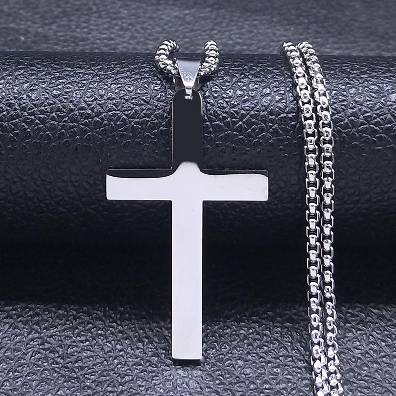 Cross Stainless Steel Choker Necklace for Man Gold Color Men's Chain Necklace Jewelry Corrente Masculina N1173S02