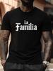 Großformat "La Familia" Gothic Typografie T-Shirt - Kräftiges Schwarz mit Weißer Schrift