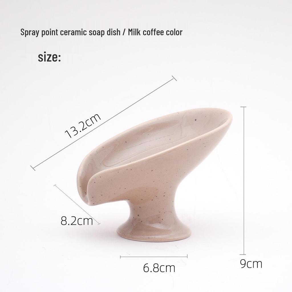 Nordic Light Luxury Ceramic Soap Dish - No-Drill, Water-Draining Bathroom Holder