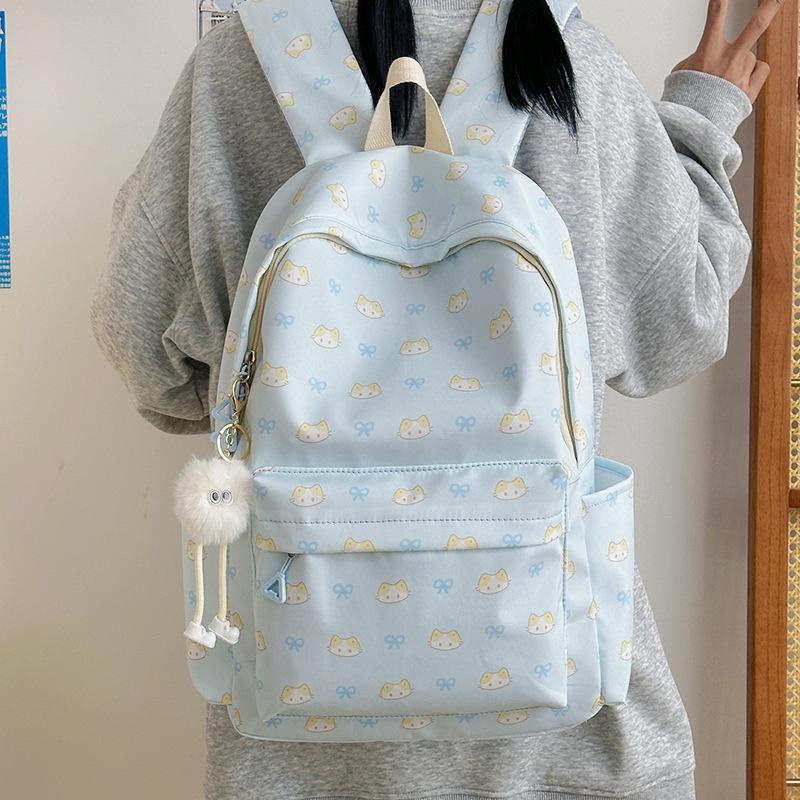 New backpack student cute kitten school bag Japanese simple light casual backpack large capacity school bag