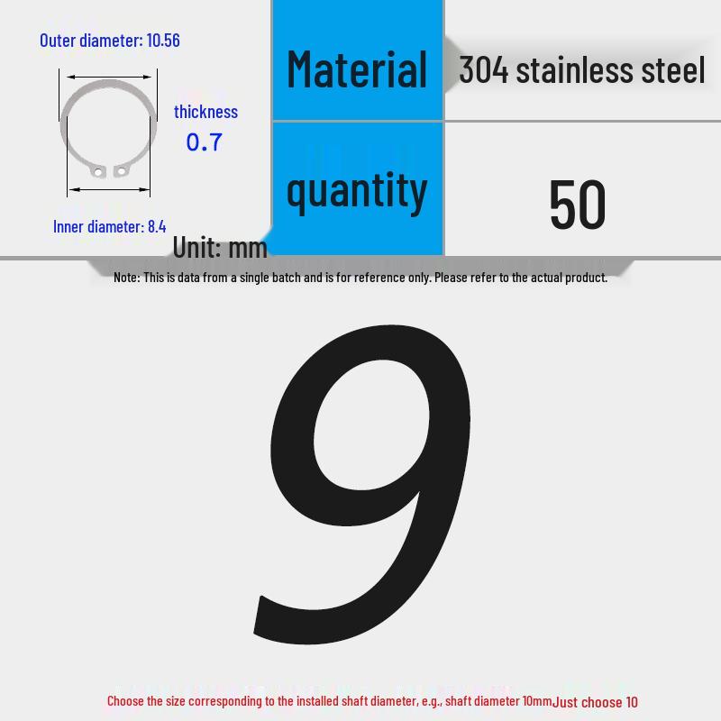 304 Stainless Steel Snap Ring for 3-200 Bearing
