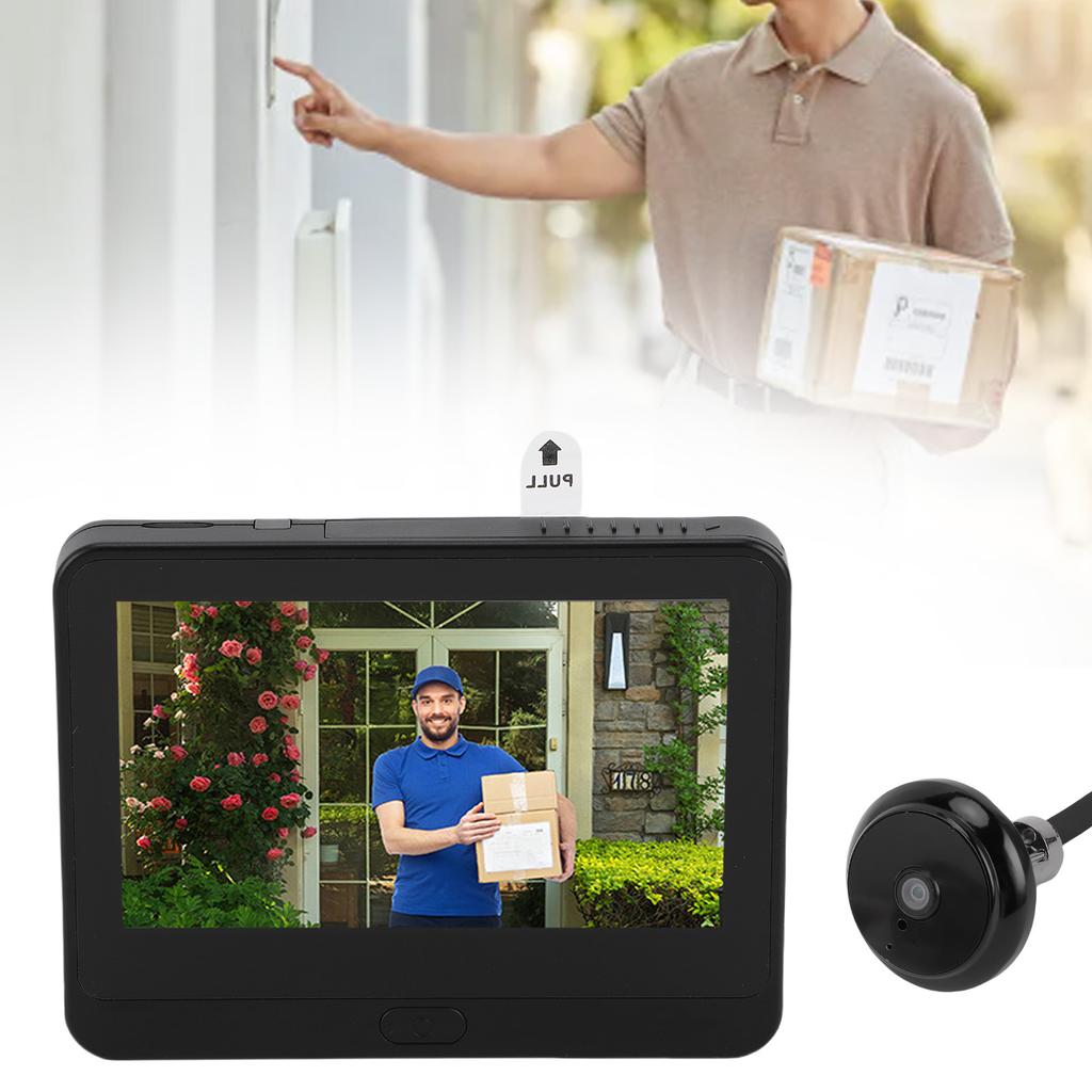 Türspionkamera 1080P 4,3-Zoll Farb-LCD-Bildschirm 2-Wege-Gegensprechanlage PIR-Personenerkennung Digitaler Türspion für Zuhause