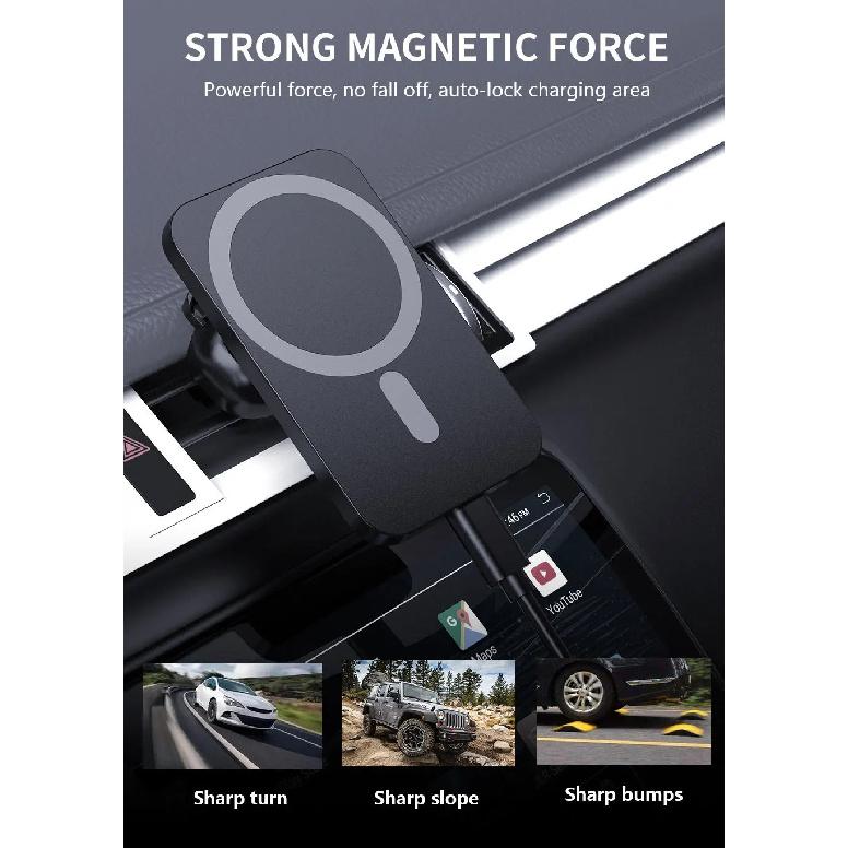 15W Wireless Fast Car Charger 360° Rotation Fast Charging Super Explosion-Proof Universal Car Mount Magnetic Wireless Charger
