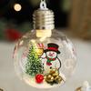 Transparent Christmas Ball Light Feature Cartoon Design Santa Claus Pendant Plastic Material Elk Pattern Christmas Tree Pendant