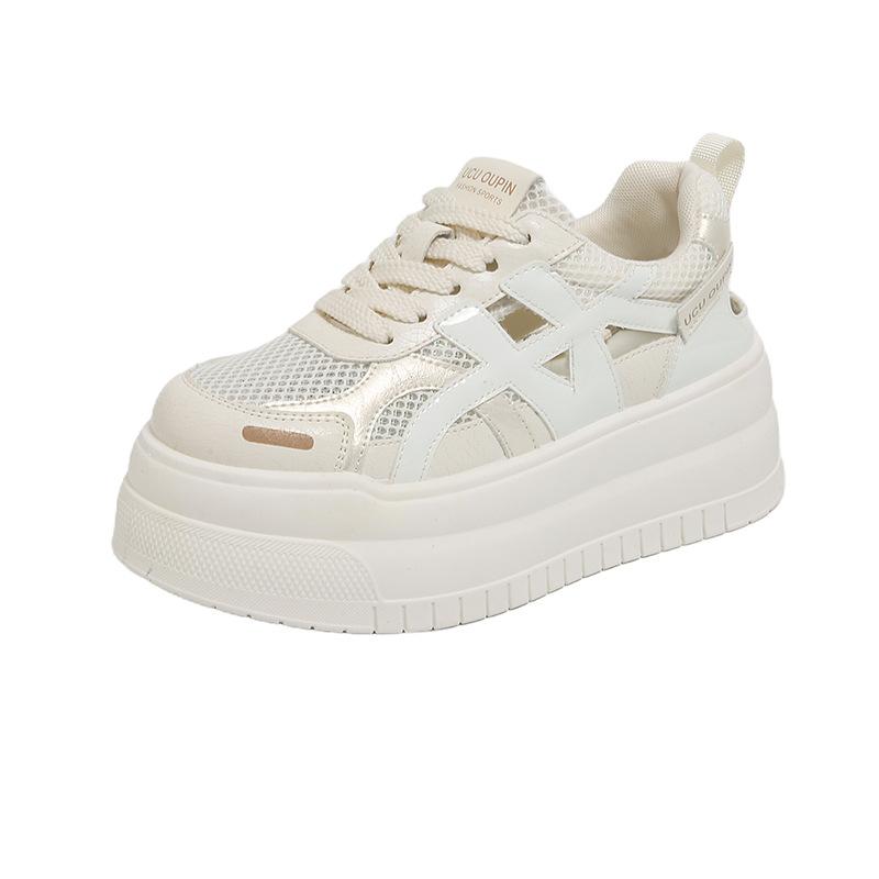 

Muffin thick-soled mesh breathable little white shoes women s 2025 new fashion versatile comfortable casual sports shoes 35