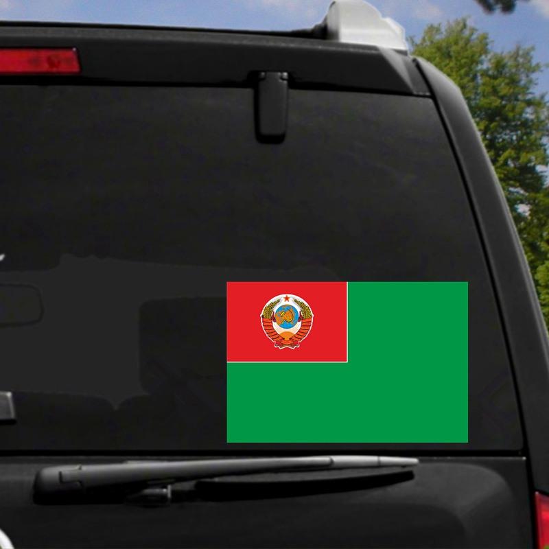 Tri Mishki WCS1015 Flag of The Border Troops of USSR Car Sticker PVC Colorful Decals Windshield Waterproof Trunk Sticker