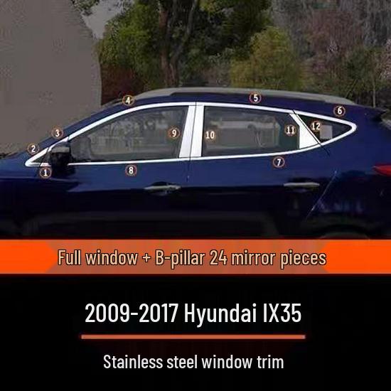 Stainless Steel Car Window Trim for 09-17 Hyundai IX35