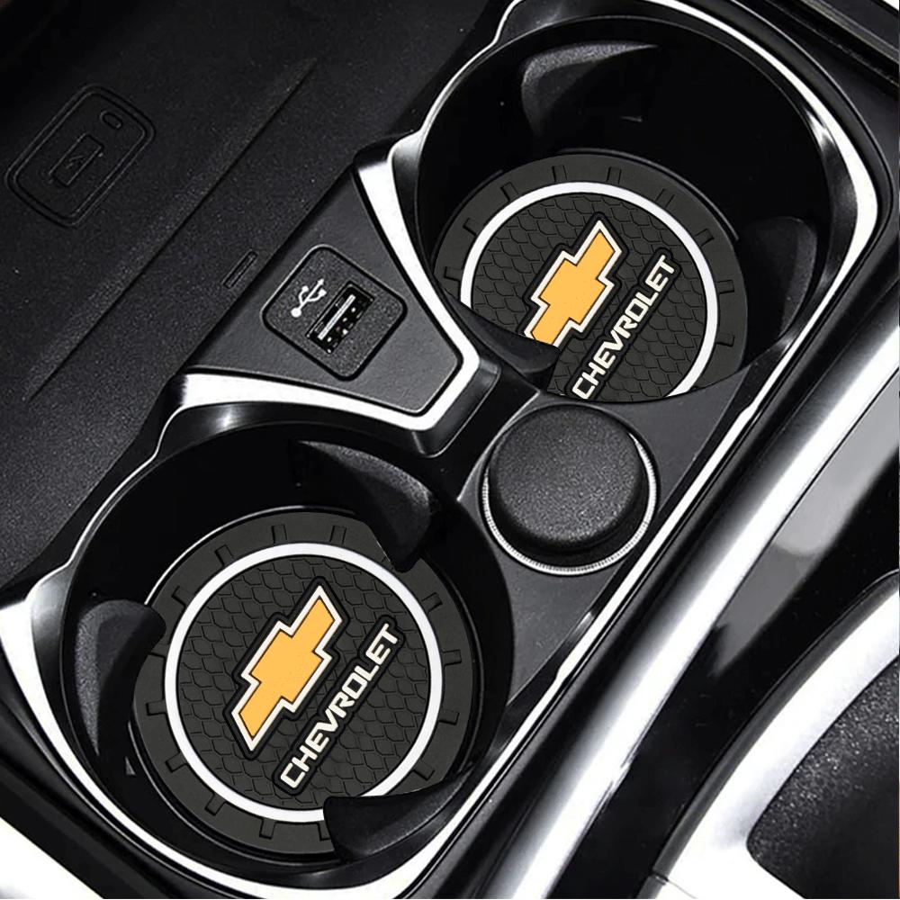 AABHI1 1/2Pcs Non-slip Mat Water Cup Slot Pad Car Coaster For Chevrolet Cruze Captiva Lacetti Aveo Malibu Trax Camaro Colorado Z71 Volt