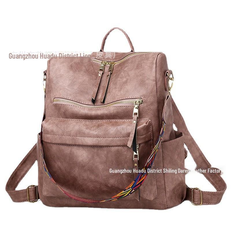 Retro PU Women's Backpack - 2022 European and American Style