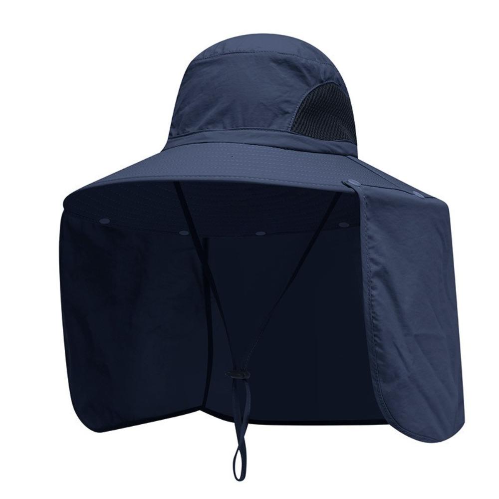 New Anti-UV Fisherman Hat Adjustable Wide Brim Bucket Hat 50+UPF Protection with Neck Protection Shawl Visor Cap Summer