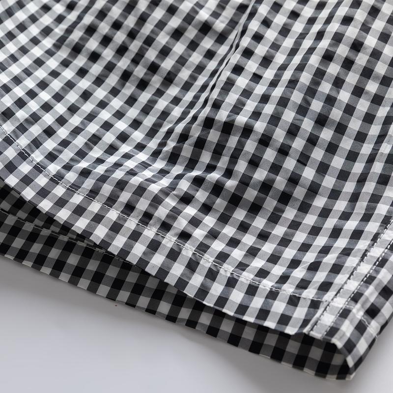 Men's Gingham Casual Shorts – Elastic Drawstring Waist Pocket Shorts for Summer Daily & Streetwear