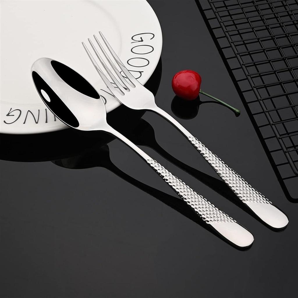 Hochglanzpoliertes versilbertes Edelstahl Besteckset Kupfer Besteckset Roségold Löffelfarbe Besteckset