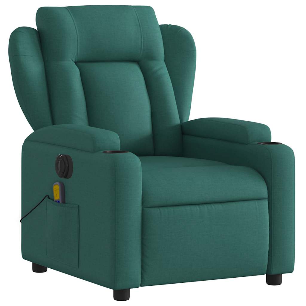 Electric Massage Chair Dark Green Fabric