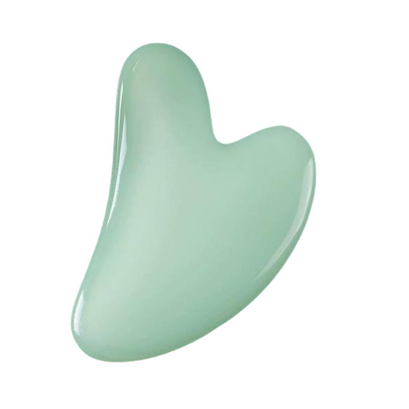 Heart-Shaped Rose Quartz Dual Roller & Massage Board Set - Non-Jade White Facial Tool