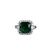 Elegante Anello Aperto da Donna con Smeraldo Sintetico e Zirconia con Banda Regolabile