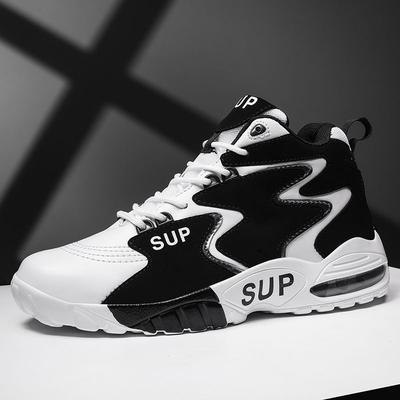 Men's Shoes High-top Air Cushion Sports Shoes Four Seasons Casual Fashion Basketball Shoes Platform Lace-up Color Matching Couple Shoes 9006